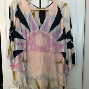 Free people flowy colorful top, size XS